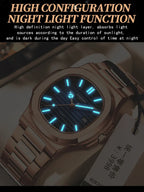 Novo relógio masculino casual de negócios em ouro rosa