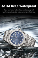 Relógio de pulso de luxo para homem, POEDAGAR, original, com data, luminoso, à prova de água, em aço inoxidável, estilo executivo e moderno, com mecanismo de quartzo.