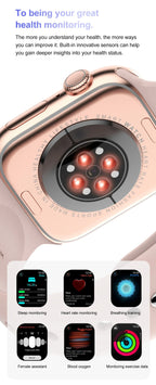 Novo Smartwatch DT Watch X Mini com Menu 3D, Vídeo, TWS, IA, Voz, Bússola, Teste de Saúde e Desporto, Música e Ecrã AMOLED de 1,85 polegadas para Mulher.