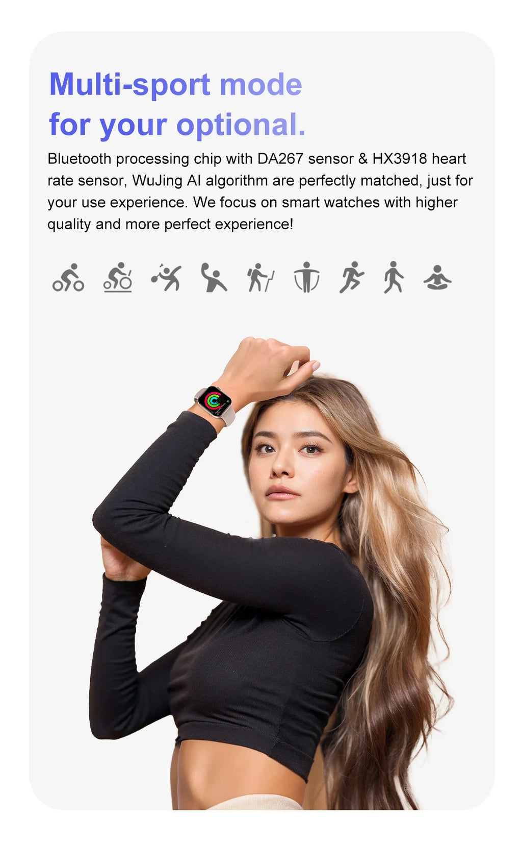 Novo Smartwatch DT Watch X Mini com Menu 3D, Vídeo, TWS, IA, Voz, Bússola, Teste de Saúde e Desporto, Música e Ecrã AMOLED de 1,85 polegadas para Mulher.