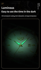 Relógio LIGE para Homem, Marca Top de Luxo, Relógio de Pulso em Pele Preta para Homem, Estilo Militar Desportivo, Resistente à Água, Quartzo.