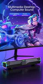 Coluna de Som 4D para Computador Bluetooth 5.0 com Fio, Som Surround, Barra de Som Estéreo com Subwoofer para Portátil, Notebook e PC