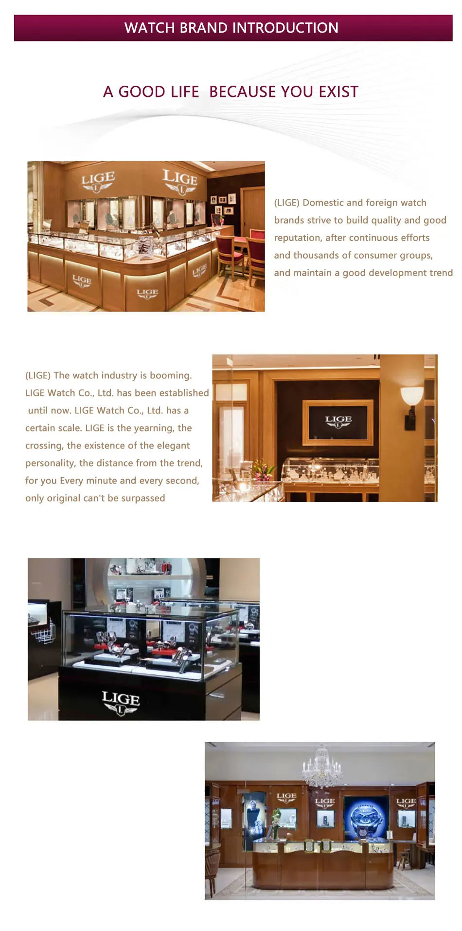 Relógio de pulso para homem LIGE Fashion Casual Quartz, em pele, luxuoso, estilo militar, desportivo, à prova de água, com um design inspirado na Terra e no Oceano.