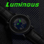 Relógio de pulso para homem LIGE Fashion Casual Quartz, em pele, luxuoso, estilo militar, desportivo, à prova de água, com um design inspirado na Terra e no Oceano.