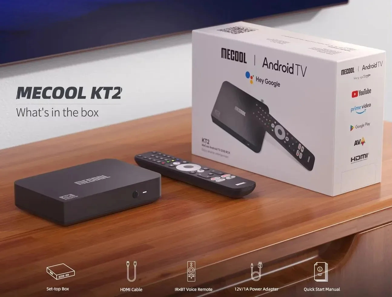 MECOOL KT2 TV Box Android 2025 DVB-T2 Smart TV ip tv tvbox Amlogic S905Y4 Netflix 4KChromecast android 12 14 Global Console