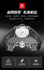 Relógio OLEVS 3613 Masculino Multifunções Cronógrafo de Pulso Original à Prova de Água Luminoso Quartzo Automático