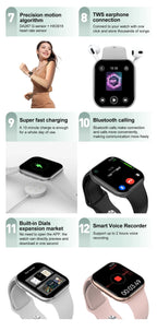 Smartwatch GPS Série 10 para Apple Watch 10 com memória, música, vídeo, chamada Bluetooth, à prova de água e NFC (IW10) para Android e iOS.