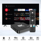 Velec Smart Android 14 8+128 TV Box 4K Streaming com Wi-Fi de Banda Dupla e Processador Quad-Core para Entretenimento Doméstico e Leitor de Media