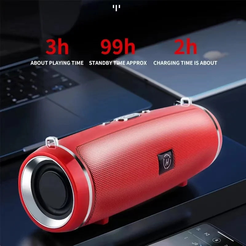 Coluna Bluetooth Portátil com Potência de Pico de 200W, Resistente à Água IPX7, para Utilização no Exterior, com Subwoofer Hi-Fi, Estéreo, Rádio FM e Entrada para Cartão TF.