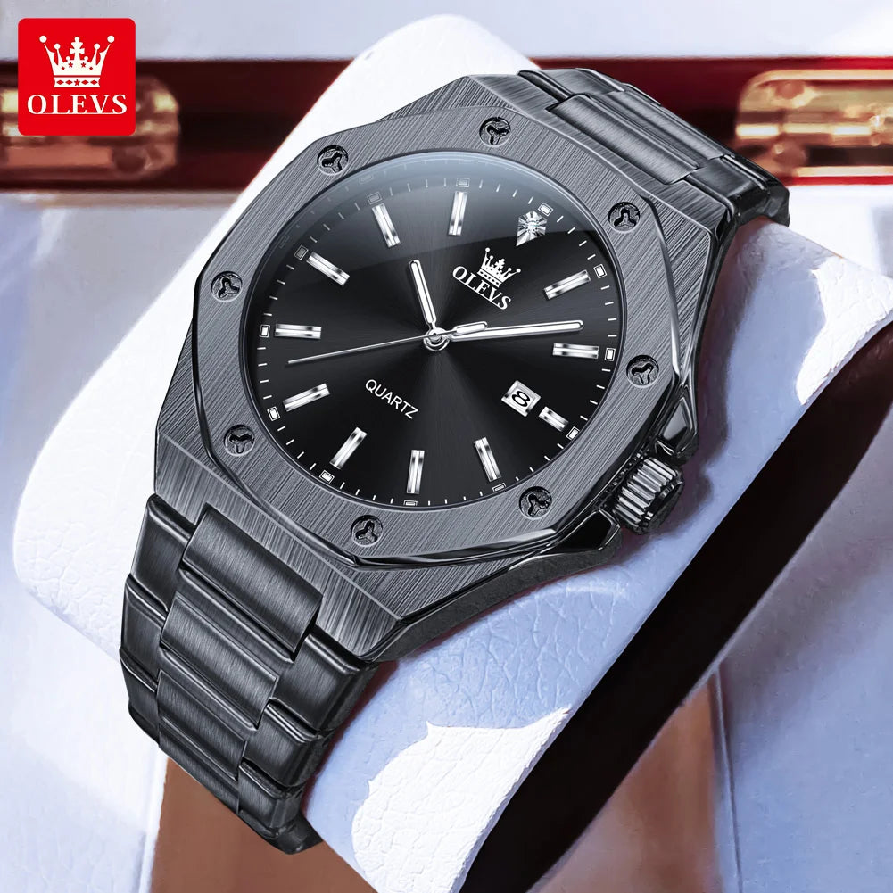 Relógio OLEVS 3613 Masculino Multifunções Cronógrafo de Pulso Original à Prova de Água Luminoso Quartzo Automático