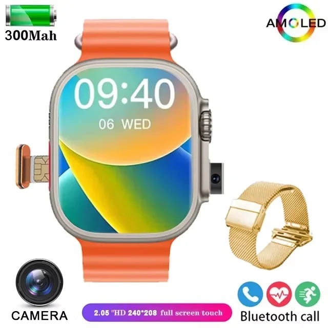 Novo Smartwatch T83 Pro 2026 4G Android 10.0 Ecrã AMOLED de 1,96 polegadas Câmara de 200 W Pixels Chamada de Vídeo GPS Rastreamento de mais de 100 Desportos Smartwatch Masculino