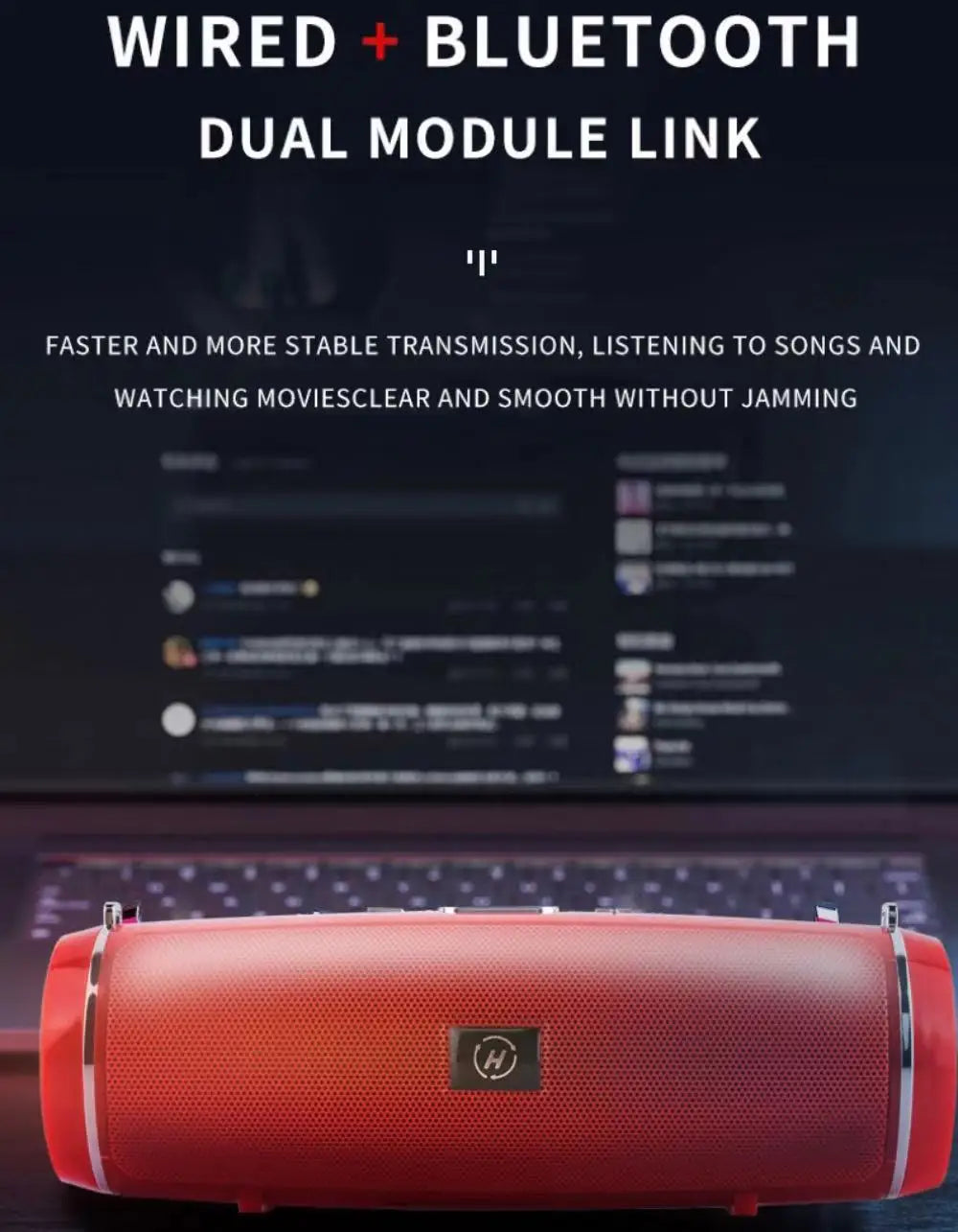 Coluna Bluetooth Portátil com Potência de Pico de 200W, Resistente à Água IPX7, para Utilização no Exterior, com Subwoofer Hi-Fi, Estéreo, Rádio FM e Entrada para Cartão TF.