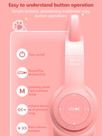 Auscultadores com tecnologia sem fios, Jerry Chip, brilhando intensamente, auscultadores sem fios com orelhas de gato