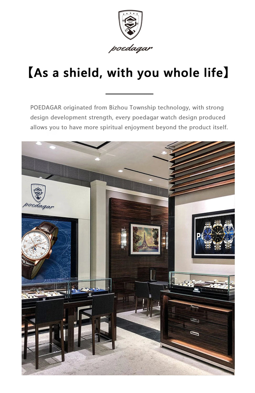 Relógio de pulso de luxo para homem, POEDAGAR, original, com data, luminoso, à prova de água, em aço inoxidável, estilo executivo e moderno, com mecanismo de quartzo.