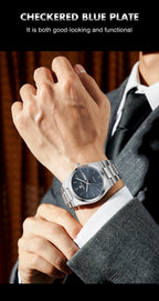 Relógio de homem de luxo original POEDAGAR, moderno, luminoso, à prova de água, com cronógrafo e data, em pele, quartzo.