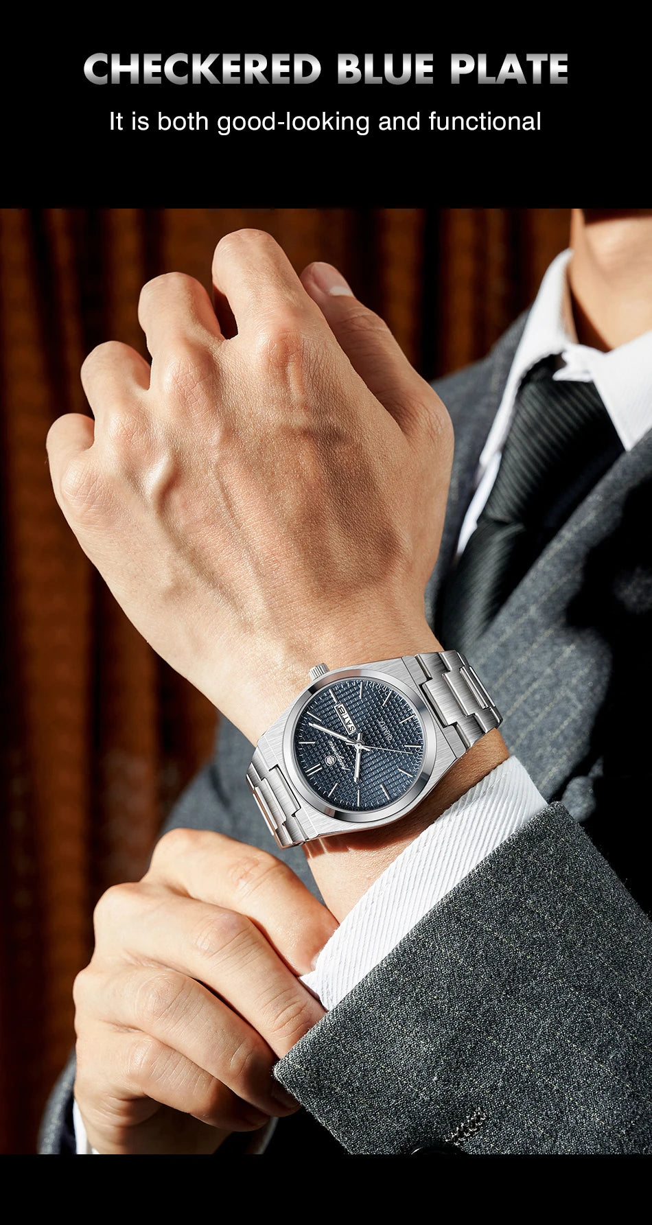 Relógio de homem de luxo original POEDAGAR, moderno, luminoso, à prova de água, com cronógrafo e data, em pele, quartzo.