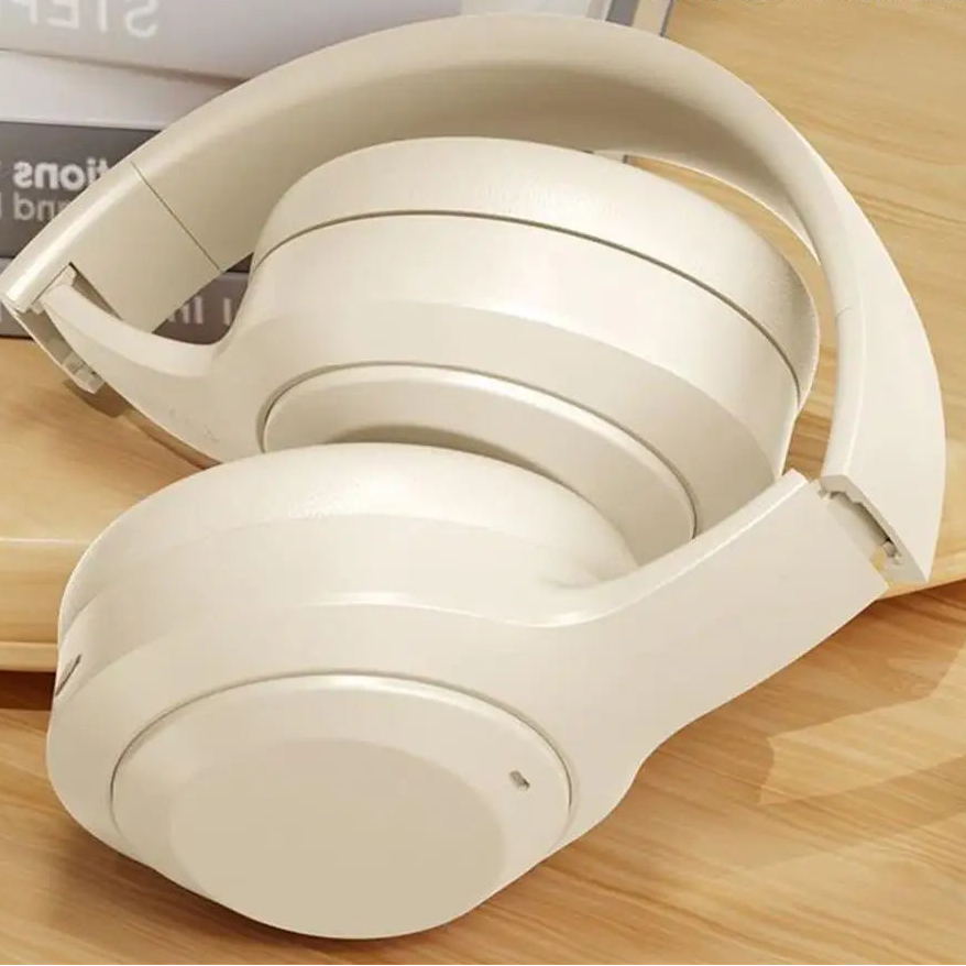 Auriculares sem fios Bluetooth 5.3 HiFi Stereo com suporte para cartão TF, cancelamento de ruído, dobráveis e com microcontrolador.