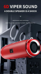 Coluna Bluetooth Portátil com Potência de Pico de 200W, Resistente à Água IPX7, para Utilização no Exterior, com Subwoofer Hi-Fi, Estéreo, Rádio FM e Entrada para Cartão TF.