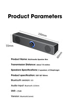Coluna de Som Bluetooth com Som Surround 4D, Barra de Som com Fio para Computador, Colunas de Som Estéreo com Subwoofer para Portátil, PC, Home Theater e TV, Entrada Auxiliar de 3,5 mm