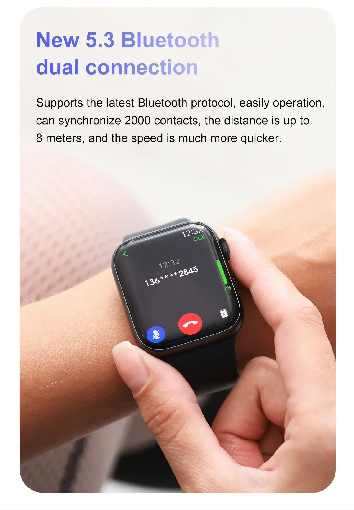 Novo Smartwatch DT Watch X Mini com Menu 3D, Vídeo, TWS, IA, Voz, Bússola, Teste de Saúde e Desporto, Música e Ecrã AMOLED de 1,85 polegadas para Mulher.