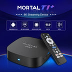Novo T1+ 8K HD TV Box 2025 com Android 16.0, processador RK3518 Quad Core, 8GB de RAM, 128GB de ROM, Wi-Fi duplo 2.4G/5.8G e leitor de multimédia para cinema em casa.