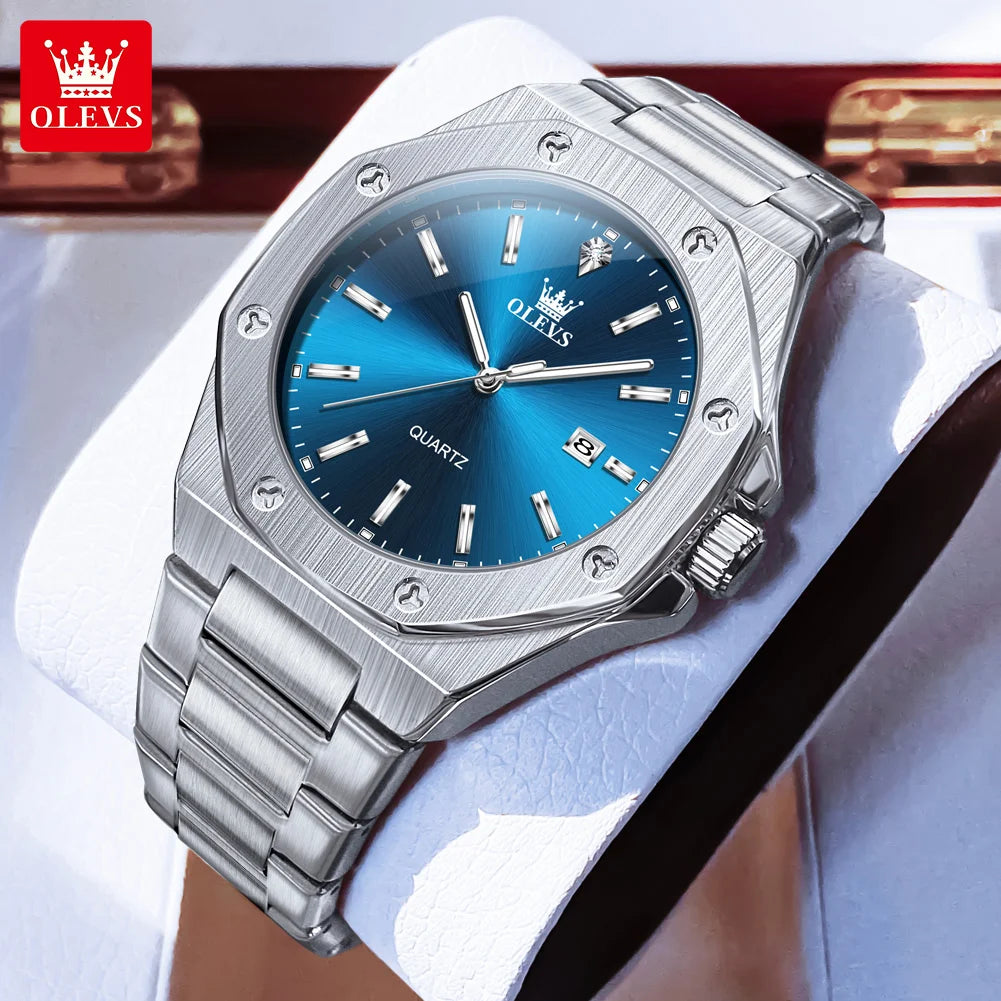 Relógio OLEVS 3613 Masculino Multifunções Cronógrafo de Pulso Original à Prova de Água Luminoso Quartzo Automático