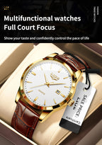 Relógio LIGE para Homem, Marca Top de Luxo, Relógio de Pulso em Pele Preta para Homem, Estilo Militar Desportivo, Resistente à Água, Quartzo.