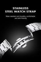 Relógio de homem de luxo original POEDAGAR, moderno, luminoso, à prova de água, com cronógrafo e data, em pele, quartzo.