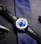 Relógio de pulso para homem LIGE Fashion Casual Quartz, em pele, luxuoso, estilo militar, desportivo, à prova de água, com um design inspirado na Terra e no Oceano.