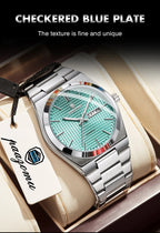 Relógio de homem de luxo original POEDAGAR, moderno, luminoso, à prova de água, com cronógrafo e data, em pele, quartzo.