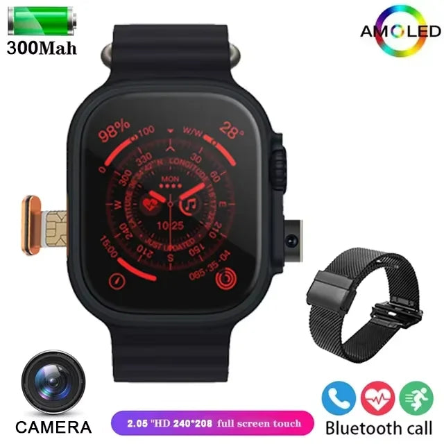 Novo Smartwatch T83 Pro 2026 4G Android 10.0 Ecrã AMOLED de 1,96 polegadas Câmara de 200 W Pixels Chamada de Vídeo GPS Rastreamento de mais de 100 Desportos Smartwatch Masculino