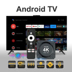 Android 14 TV Box Allwinner H313 2GB 16GB 4K Media Player com Comando Remoto por Voz ATV STB Dual-Band WiFi 2.4G 5G Smart Set Top Box