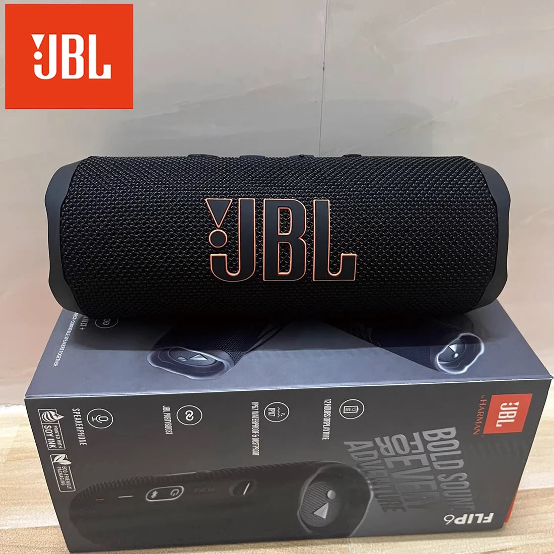 Coluna Bluetooth JBL FLIP 6 Original FLIP6 Portátil IPX7 à Prova de Água para Uso Externo com Graves Potentes e Som Estéreo, Tweeter Independente