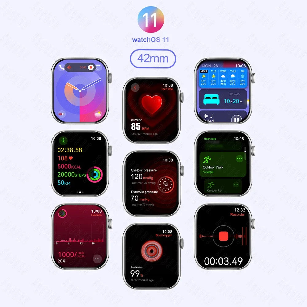 Novo Smartwatch DT Watch X Mini com Menu 3D, Vídeo, TWS, IA, Voz, Bússola, Teste de Saúde e Desporto, Música e Ecrã AMOLED de 1,85 polegadas para Mulher.