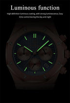 Relógio de pulso de luxo para homem, POEDAGAR, original, com data, luminoso, à prova de água, em aço inoxidável, estilo executivo e moderno, com mecanismo de quartzo.