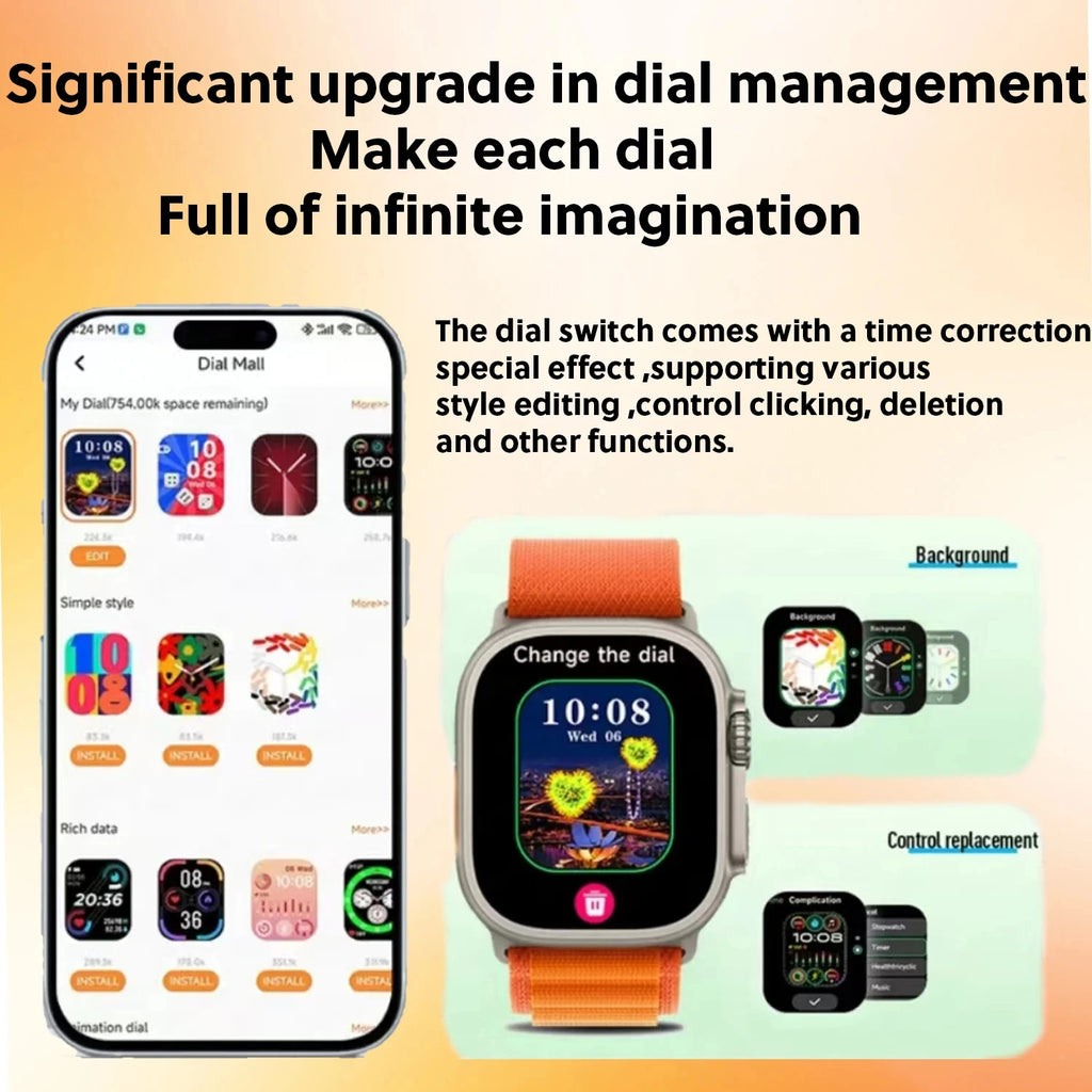 Novo Smartwatch T83 Pro 2026 4G Android 10.0 Ecrã AMOLED de 1,96 polegadas Câmara de 200 W Pixels Chamada de Vídeo GPS Rastreamento de mais de 100 Desportos Smartwatch Masculino