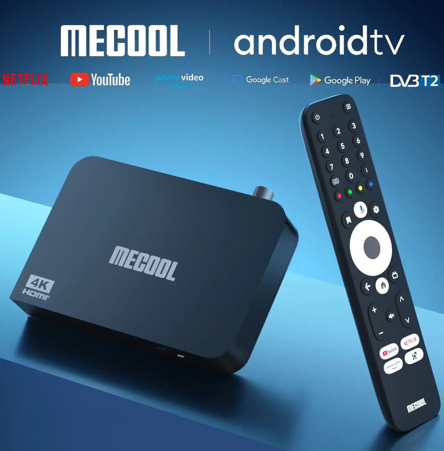 MECOOL KT2 TV Box Android 2025 DVB-T2 Smart TV ip tv tvbox Amlogic S905Y4 Netflix 4KChromecast android 12 14 Global Console