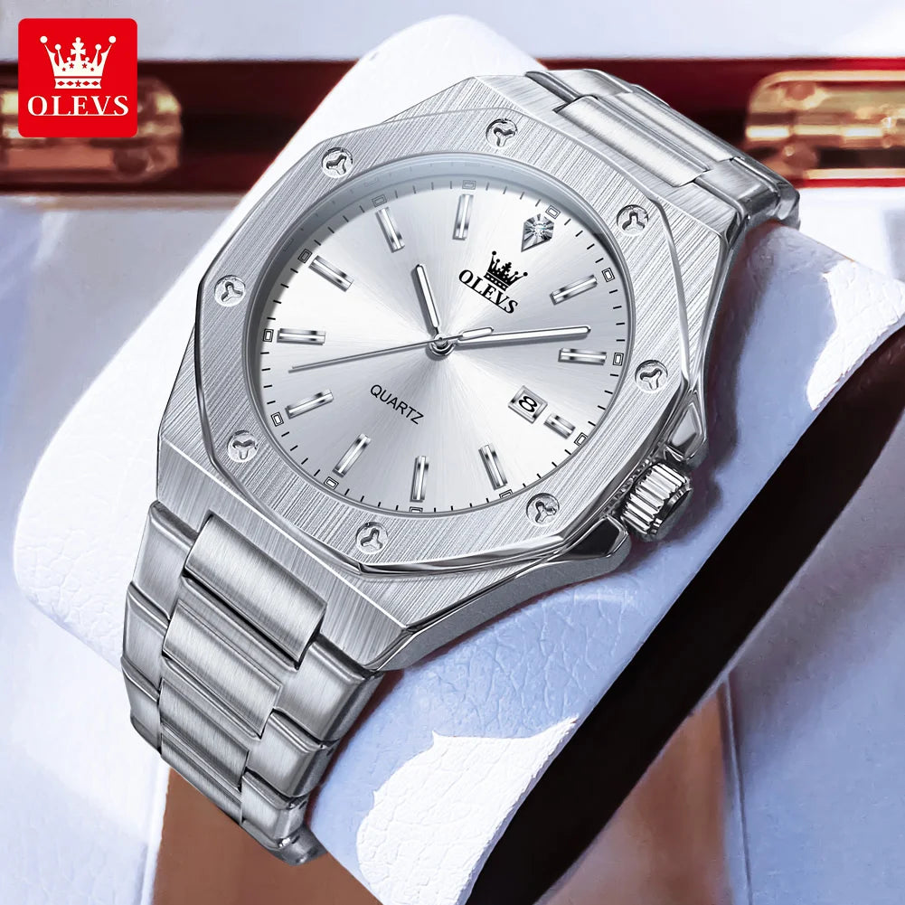 Relógio OLEVS 3613 Masculino Multifunções Cronógrafo de Pulso Original à Prova de Água Luminoso Quartzo Automático