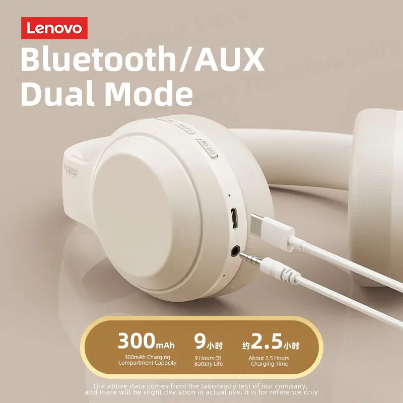 Auscultador estéreo Lenovo Thinkplus TH10 TWS com baixa latência e longa duração da bateria, ideal para jogos e música. Possui microfone integrado.