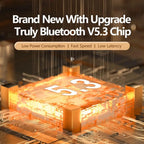 Auriculares sem fios Bluetooth 5.3 HiFi Stereo com suporte para cartão TF, cancelamento de ruído, dobráveis e com microcontrolador.