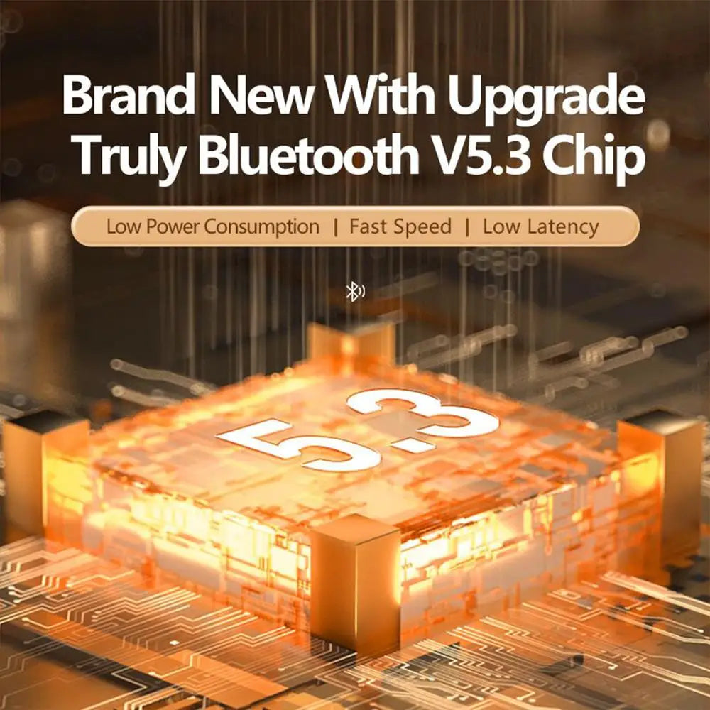 Auriculares sem fios Bluetooth 5.3 HiFi Stereo com suporte para cartão TF, cancelamento de ruído, dobráveis e com microcontrolador.