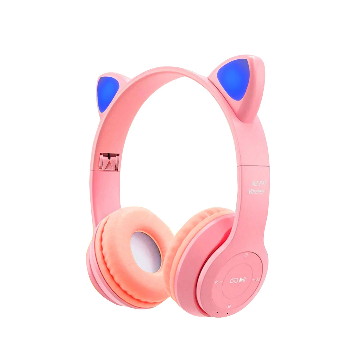 Auscultadores com tecnologia sem fios, Jerry Chip, brilhando intensamente, auscultadores sem fios com orelhas de gato