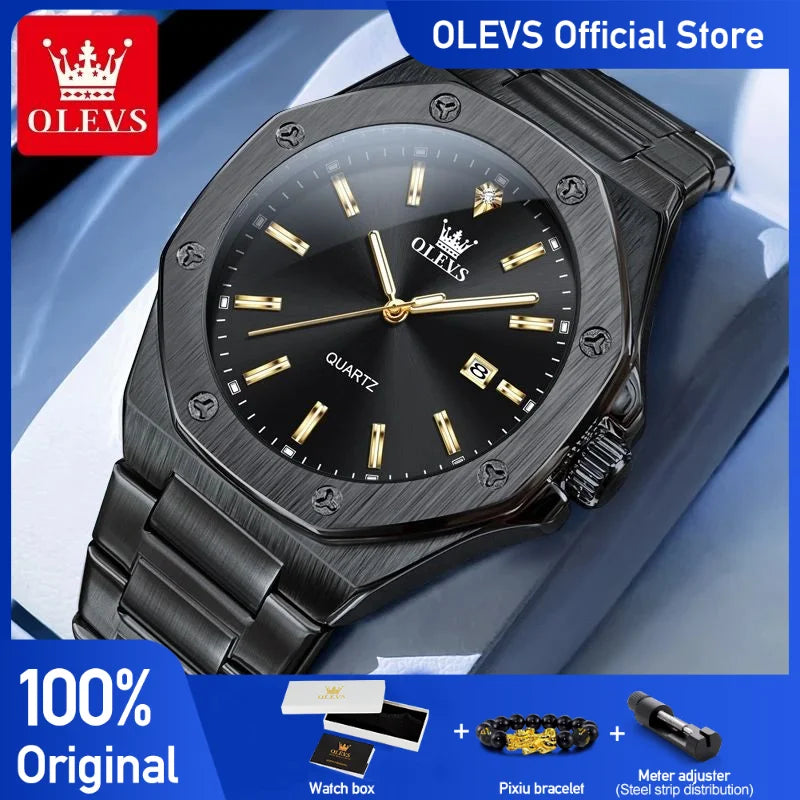 Relógio OLEVS 3613 Masculino Multifunções Cronógrafo de Pulso Original à Prova de Água Luminoso Quartzo Automático