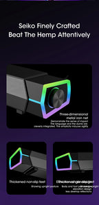 Coluna de Som 4D para Computador Bluetooth 5.0 com Fio, Som Surround, Barra de Som Estéreo com Subwoofer para Portátil, Notebook e PC