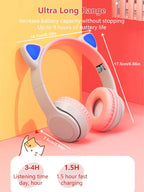 Auscultadores com tecnologia sem fios, Jerry Chip, brilhando intensamente, auscultadores sem fios com orelhas de gato