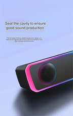 Coluna de Som Bluetooth com Som Surround 4D, Barra de Som com Fio para Computador, Colunas de Som Estéreo com Subwoofer para Portátil, PC, Home Theater e TV, Entrada Auxiliar de 3,5 mm