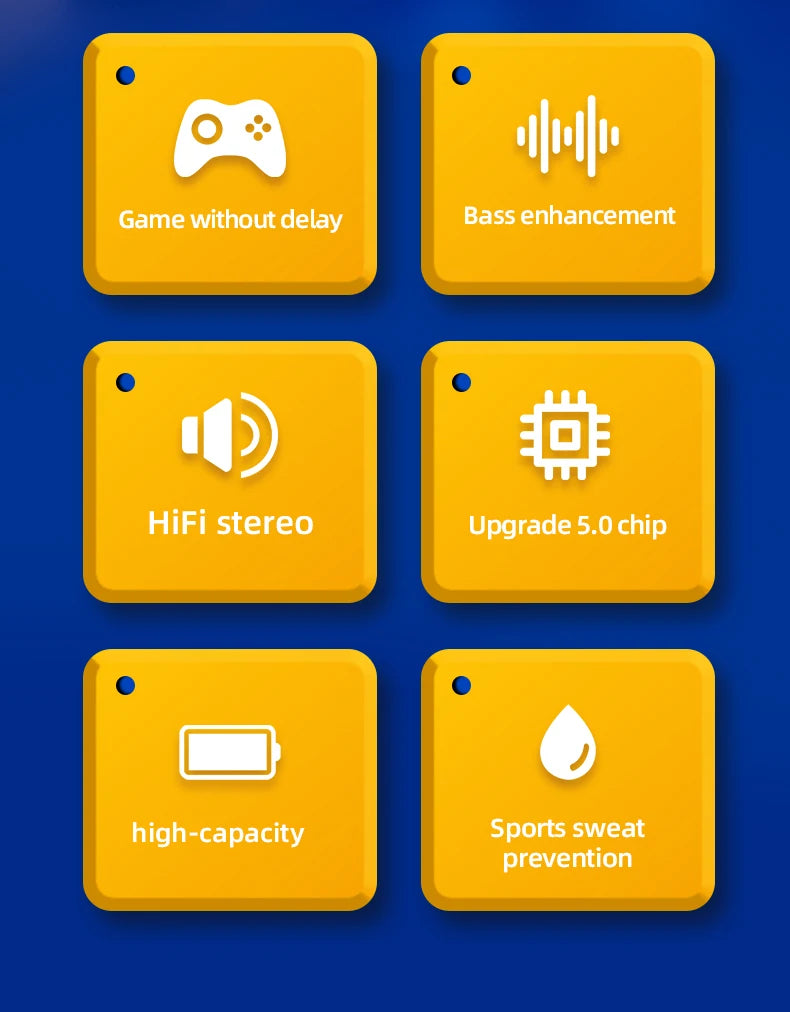 Auscultador estéreo Lenovo Thinkplus TH10 TWS com baixa latência e longa duração da bateria, ideal para jogos e música. Possui microfone integrado.