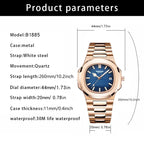 Novo relógio masculino casual de negócios em ouro rosa