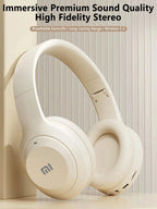 Auriculares sem fios Bluetooth 5.3 HiFi Stereo com suporte para cartão TF, cancelamento de ruído, dobráveis e com microcontrolador.