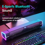 Coluna de Som 4D para Computador Bluetooth 5.0 com Fio, Som Surround, Barra de Som Estéreo com Subwoofer para Portátil, Notebook e PC